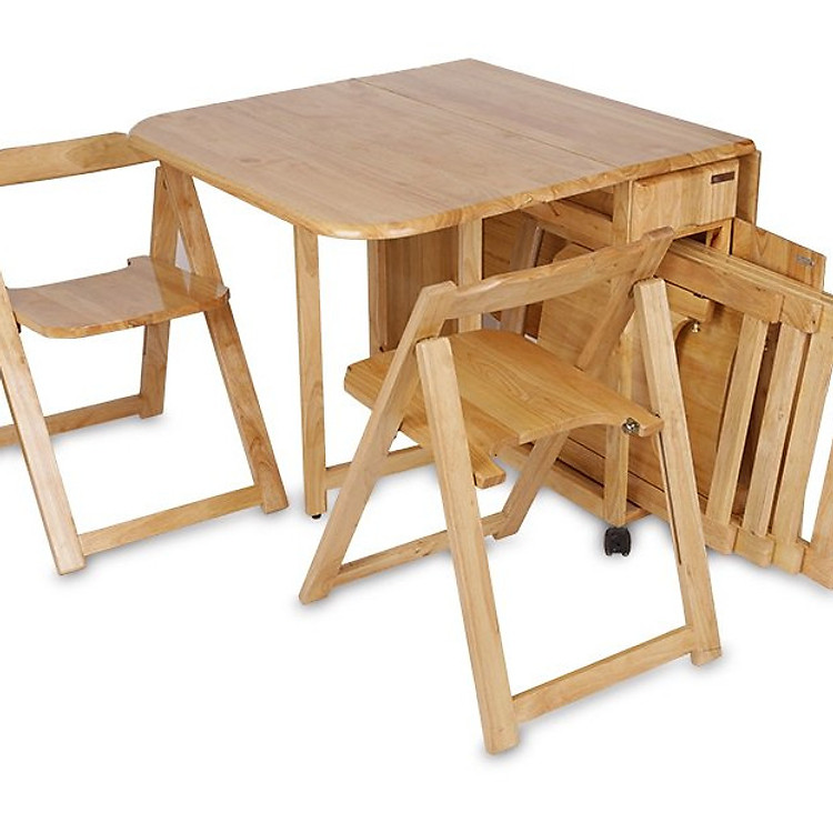 Bàn ăn xếp gọn màu tự nhiên