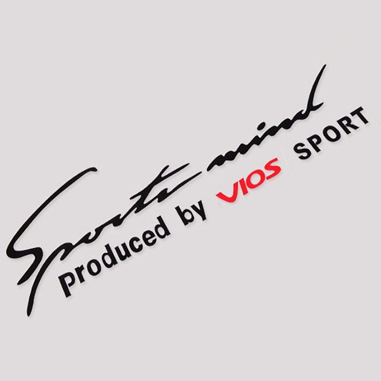 Tem decal sport mind dán capo xe ô tô vios