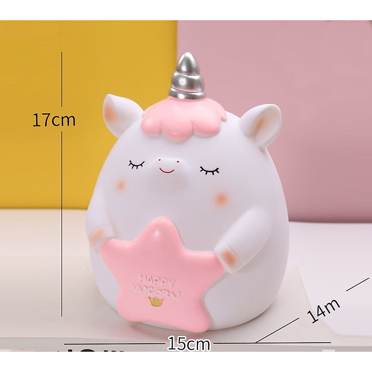 Ống tiết kiệm trang trí Unicons Kì Lân (Màu trắng)