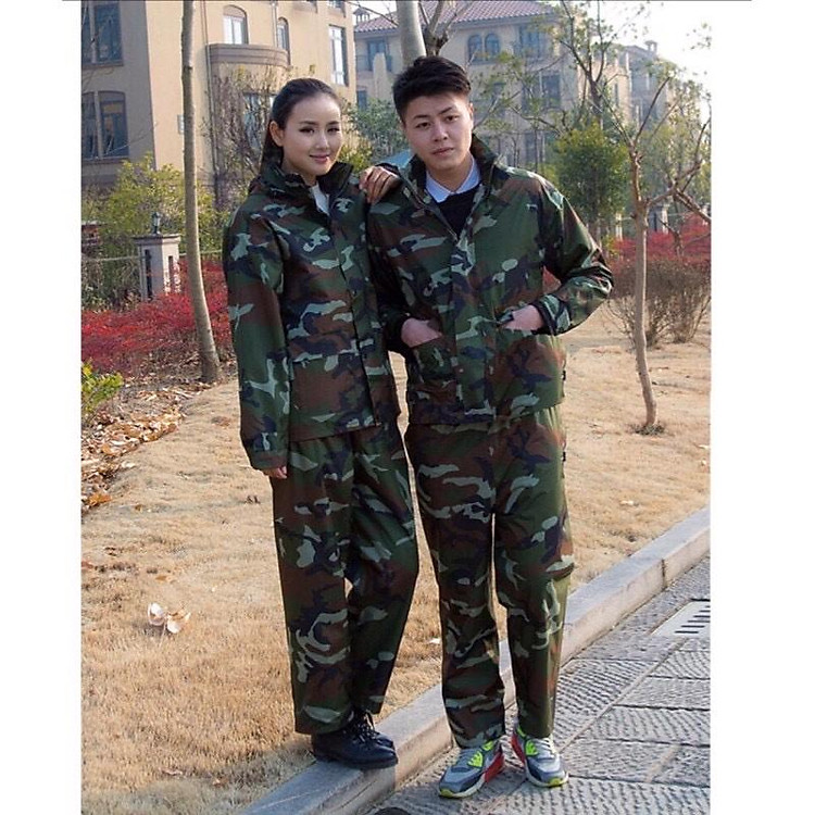 Bộ áo mưa 2XL cho người lớn ,vải dù siêu bền cao cấp màu rằn ri phong cách ,cá tính mạnh mẽ phù hợp cho cả nam và nữ