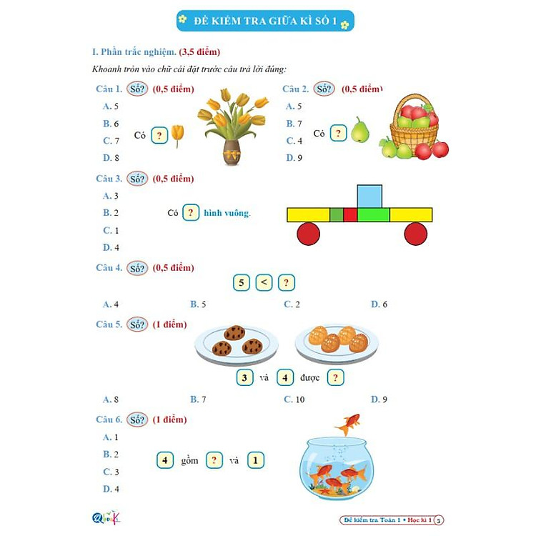 Bài Tập Tuần và Đề Kiểm Tra 1 - Toán và Tiếng Việt học kì 1 - Kết nối tri thức với cuộc sống - Ảnh 7