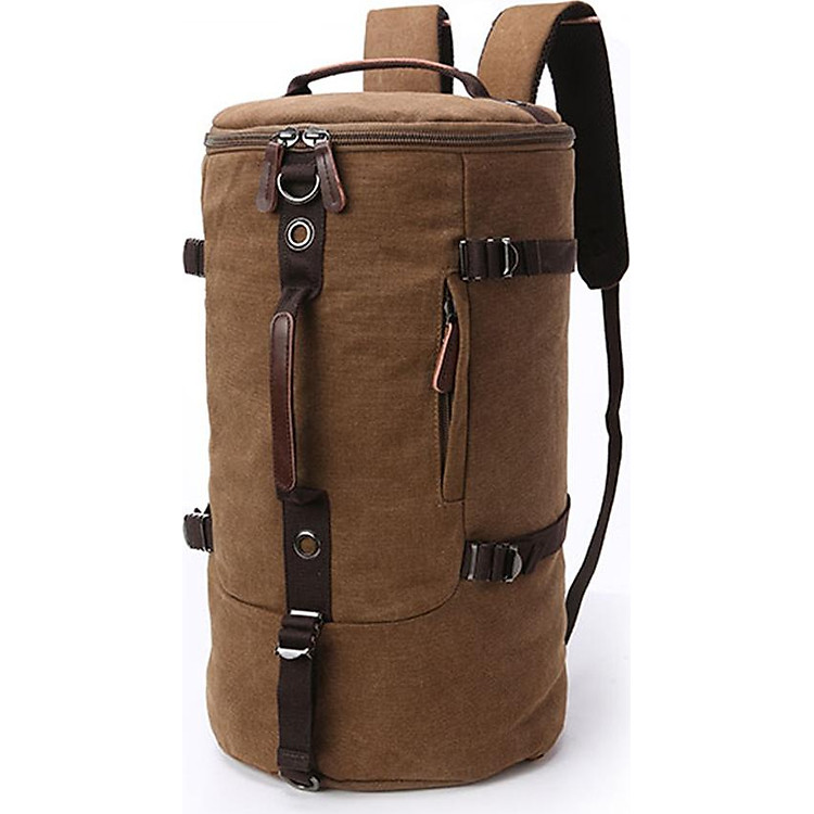 Balo nam thời trang vải canvas BL0012 (nâu) - đi du lịch, đi chơi, đựng hành lý