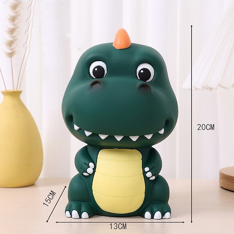 Ống Tiết Kiệm Khủng Long Lớn Heo Đất Trang Trí Quà Tặng - Xanh Nhạt - Ảnh 6