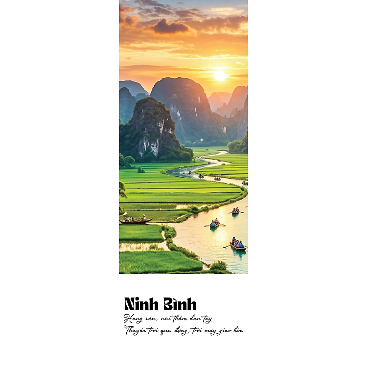 Bookmark Kẹp Sách Giấy Cứng NINH BÌNH - Tiệm Ký Ức Chill - Phụ Kiện Đánh Dấu Trang Sách Quà Tặng