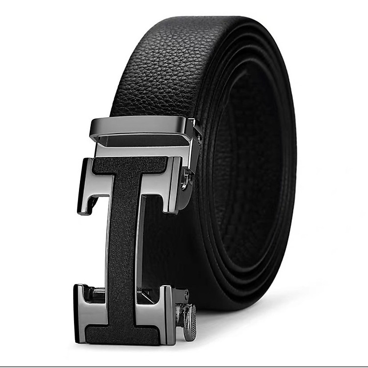 Thắt lưng nam khóa tự động dây da - Thiết kế lịch lãm TLH026 (đen)