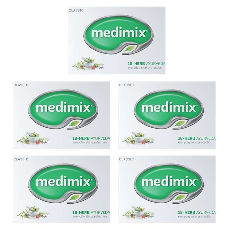 Set 4 bánh xà phòng Medimix 18 loại thảo dược 75g - Tặng 1 bánh