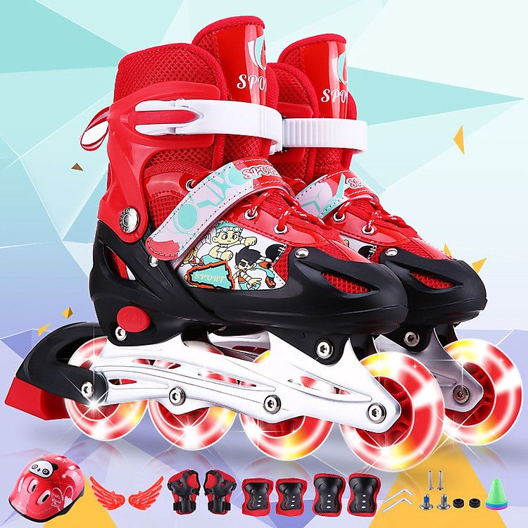 Giày patin thể thao trẻ em - màu đỏ