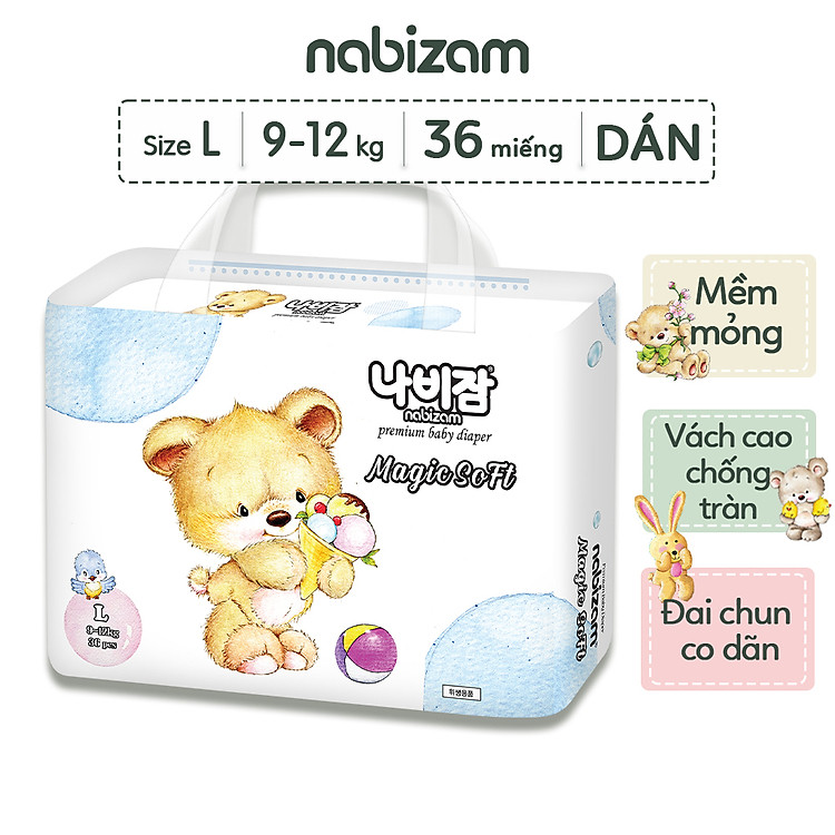 Chọn mua tại Shopee: Tã Dán NABIZAM Magic Soft Size L mua giá tốt nhất tại Shop Mall