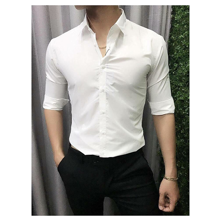 Áo Sơ Mi Nam Dài Tay Trắng Trơn chống nhăn