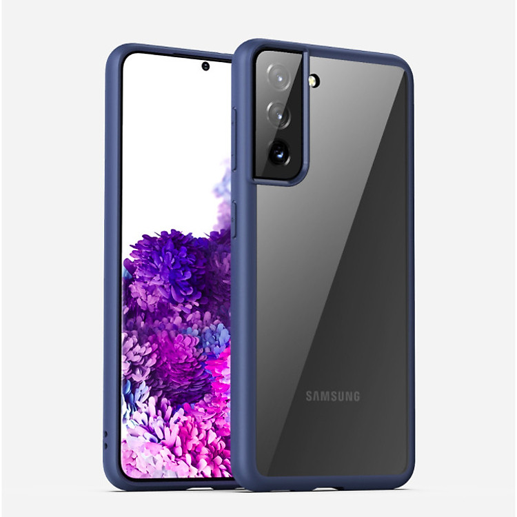 Ốp lưng kính trong viền màu chống sốc không ố vàng cho SamSung Galaxy S21 Ultra, S21 Plus- Hàng nhập khẩu