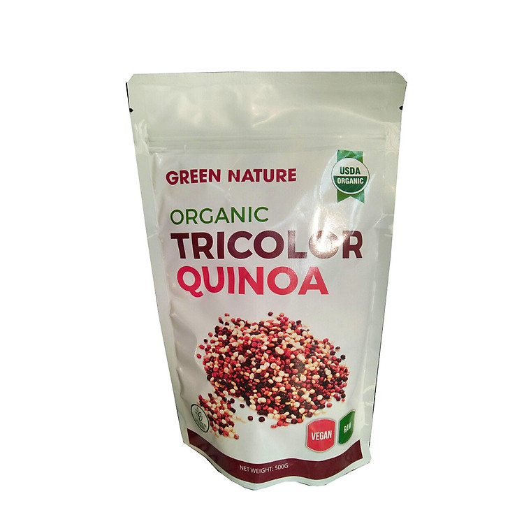 Hạt quinoa 3 màu hữu cơ Green Nature 500g