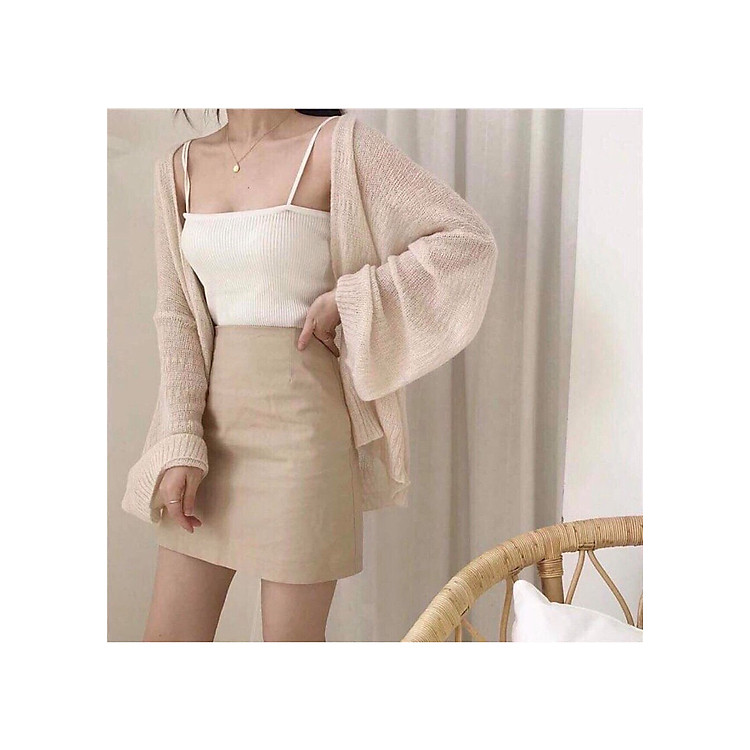 Áo Khoác Cardigan Len Dệt Mỏng