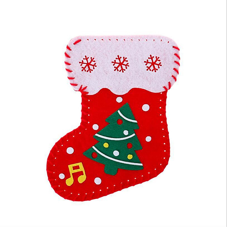 Đồ Chơi Túi Handmade Vải Nỉ Hình Chiếc Vớ Đựng Quà Noel Đáng Yêu Cho Các Bé