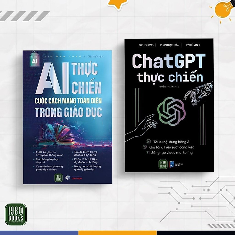 Sách - Chat GPT Thực Chiến + AI Thực Chiến Cuộc Cách Mạng Toàn Diện Trong Giáo Dục - 1980Books