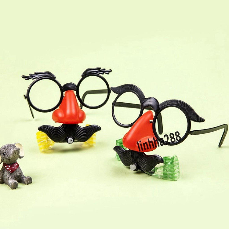 Mắt kính chú hề đeo mũi có râu vui nhộn-kính mũi hề