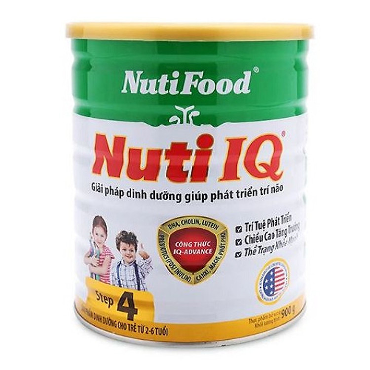 Sữa tăng cường DHA cho trẻ 2-6 tuổi phát triển trí não, thị giác Nuti IQ Step 4 (900g)