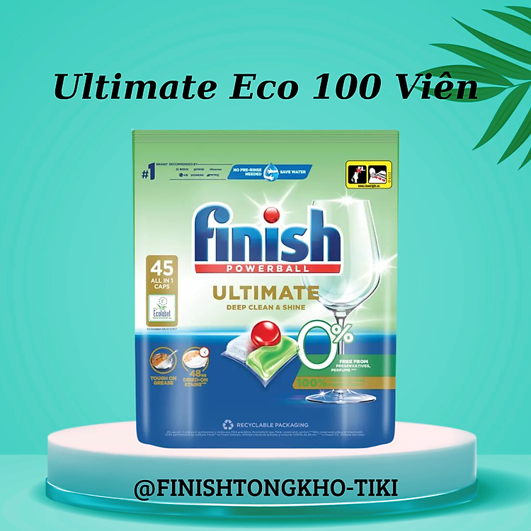 Viên rửa bát Finish Eco 0% - 70 viên/ hộp