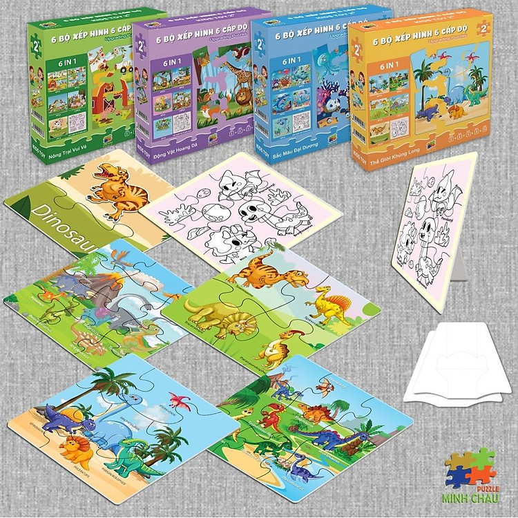 Mua Bộ 6 Tranh Xếp Hình Khủng Long Chính hãng Giá rẻ - Hình ảnh 4