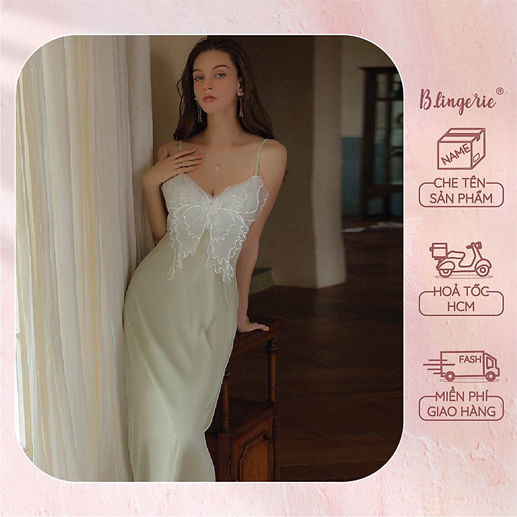 Váy Ngủ Lụa Dài Nữ Tính - B.Lingerie
