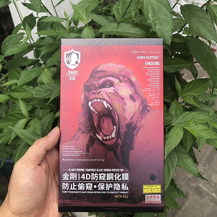 Kính Cường Lực Chống Nhìn Trộm KingKong Dành Cho iPhone - Full Hộp - Dán Full Màn - Hàng Chính Hãng