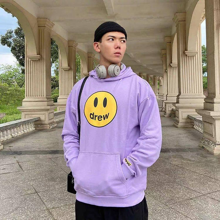 (Hot Trend) Áo Hoodie DREW Tím Nam Nữ Unisex Nỉ bông mịn siêu Hot