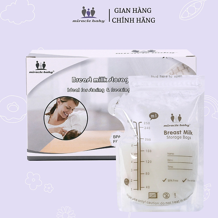 Tìm mua tại Avakids:Túi trữ sữa Miracle Baby 250ml - 30 cái, tràn ngập Khuyến mãi, Ưu đãi