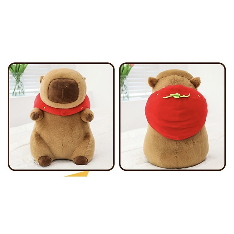 Mua Thú nhồi bông capybara đội mũ dâu Chính hãng Giá rẻ - Hình ảnh 3