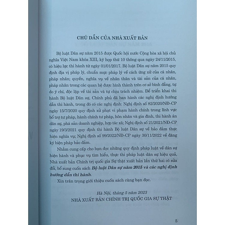 Bộ Luật Dân Sự Năm 2015 Và Các Nghị Định Hướng Dẫn Thi Hành - Ảnh 3