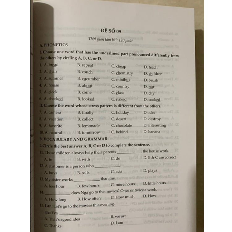 Tuyển chọn đề thi học sinh giỏi Tiếng Anh lớp 6 - Ảnh 3