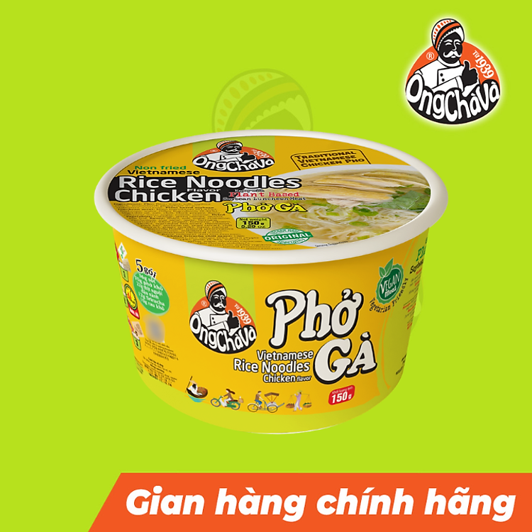 Phở Gà Ông Chà Và Hộp Ăn Liền 150g - Phù Hợp Cho Người Ăn Chay