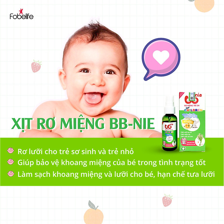 Xịt Rơ Miệng Lưỡi Vị Cam Dâu BBNIE Chính hãng Giá tốt - Hình ảnh 5