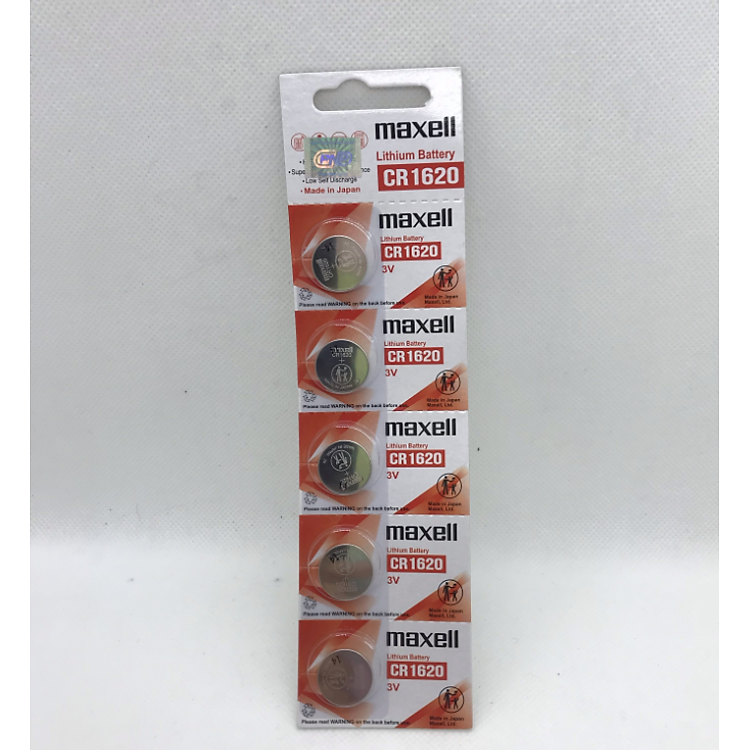 Vỉ 5 Viên Pin CR2032 / CR2025 / CR2016 / CR1632 / CR1620 / CR1616 / CR1220 Maxell Lithium 3V - Made In Japan