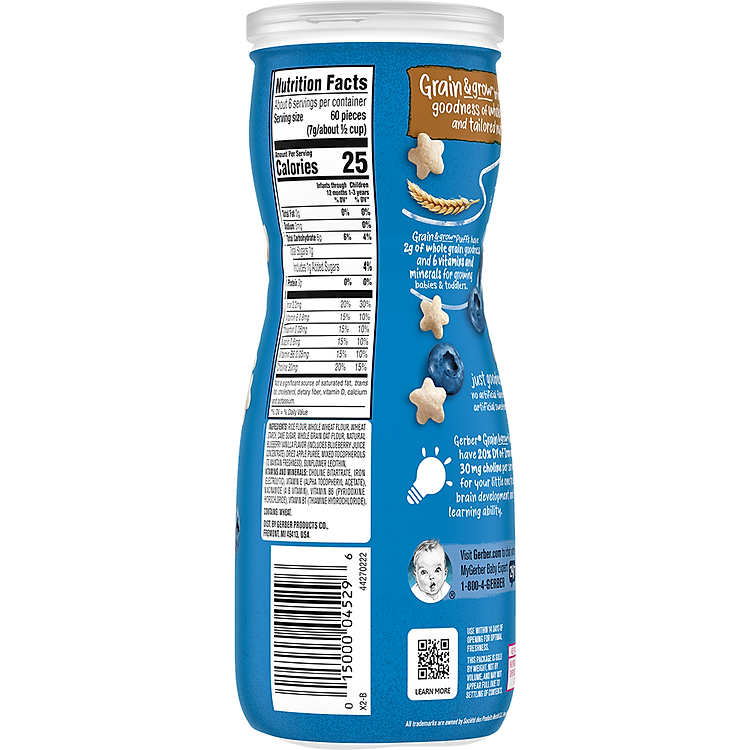 Bánh Ăn Dặm Gerber Puffs Việt Quất 42g Chất lượng Tiết kiệm - Hình ảnh 4