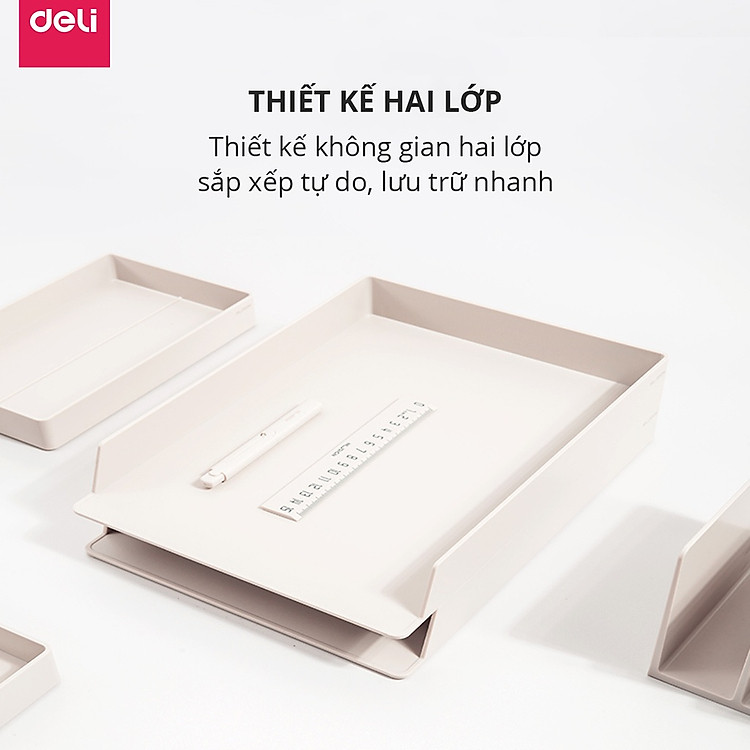 Khay Đựng Tài Liệu DELI (Bộ 2 chiếc) - Ảnh 4