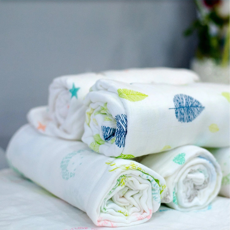 Bộ 3 khăn sợi tre cho bé Mamaru Chính hãng Tiết kiệm - Hình ảnh 4