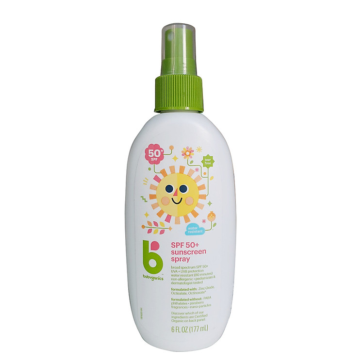 Xịt chống nắng 177ml Babyganics SPF 50+