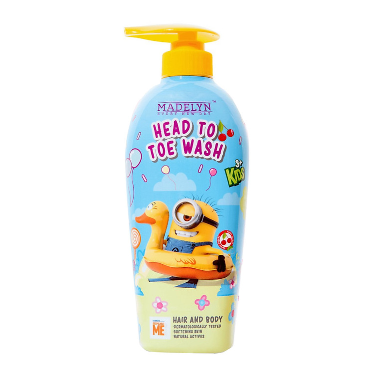 Tắm Gội Toàn Thân Hương Cherry Dành Cho Trẻ Em (MINION MADELYN MINION KIDS HEAD TO TOE WASH CHERRY) 500ml