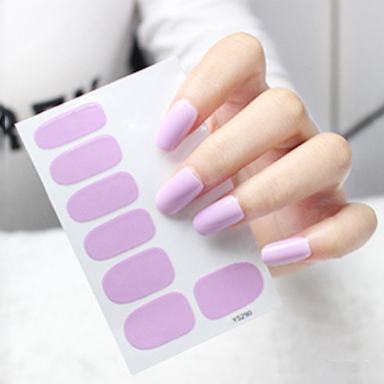 Bộ sticker dán móng tay 3D trơn đơn giản đẹp