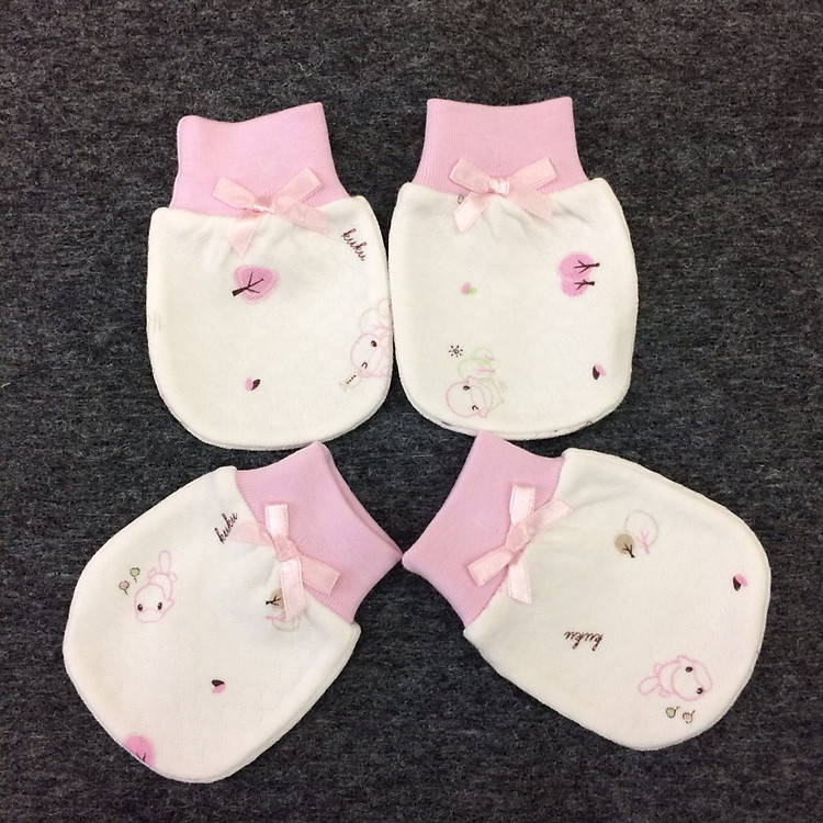 Bao tay sơ sinh Kuku màu hồng ( set 2 cặp ) - KU2308H