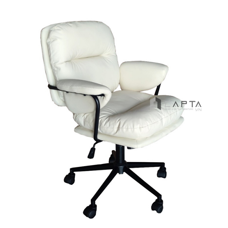 Ghế xoay học sinh học bài cấp 2 cấp 3 CE1028-P Nội thất Capta Nệm simili mềm khung và chân ghế thép sơn tĩnh điện màu đen hcm