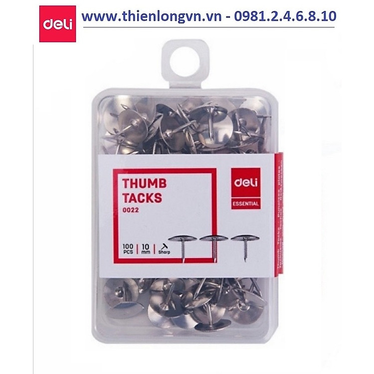 Ghim mũ inox Deli 0022