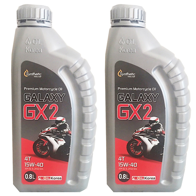 Nhớt xe số Galaxy GX2 Hàn Quốc cao cấp (15ww40) - 2 chai - 800ml - Hàng chính hãng