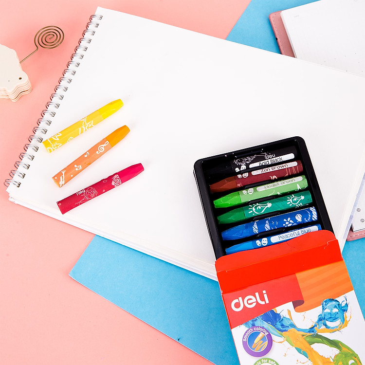 Bút Sáp Dầu Deli (12 màu) - Ảnh 2