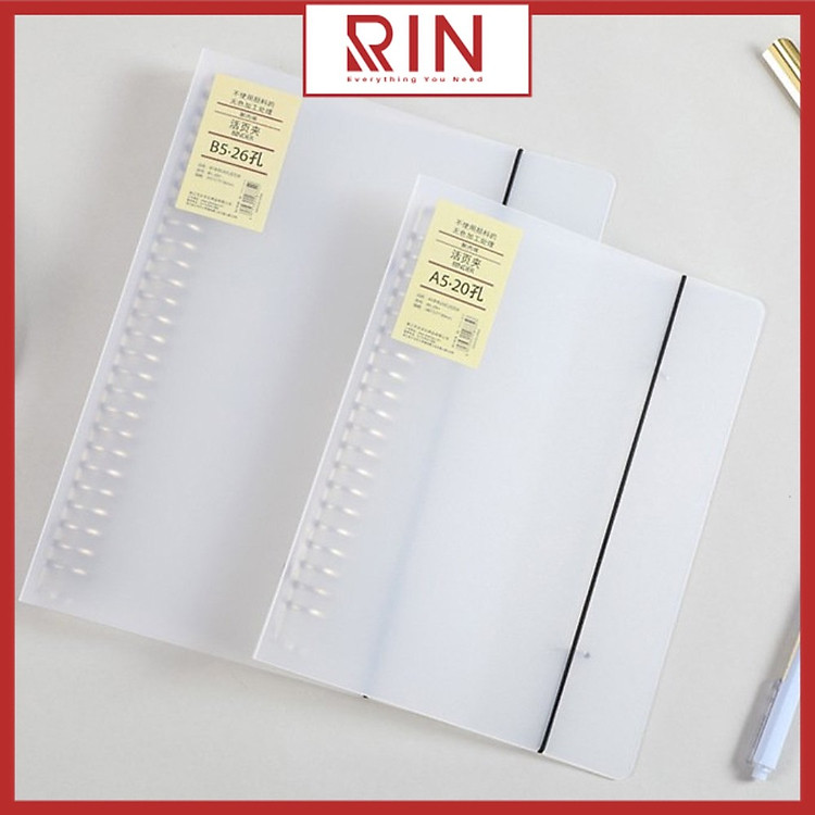 Bìa sổ tay nhựa (A5, 20 lỗ) - Đen trong - Ảnh 4