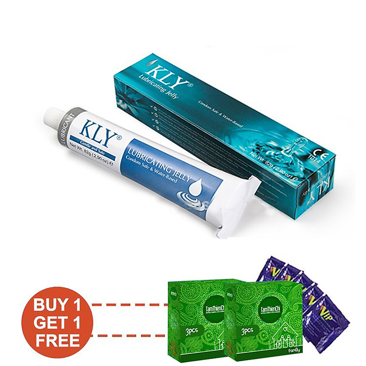 Gel bôi trơn KLY ( 82gram ) - Tặng 2 hộp BCS Tâm Thiện Chí Family (hộp 3 cái) và 10 gói gel VIP