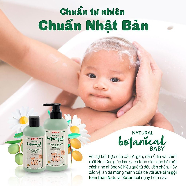 Sữa Tắm Gội Toàn Thân Pigeon 200ml Chính hãng Giá rẻ - Hình ảnh 5