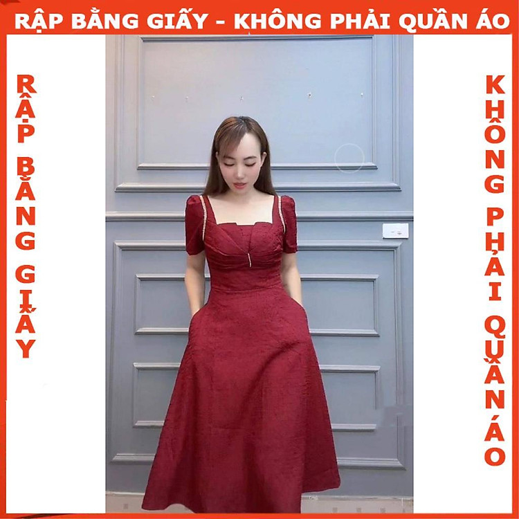 Rập giấy đầm cổ vuông mã 1653 (A0)