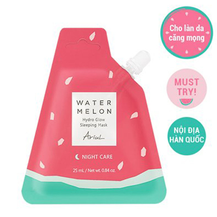 Mặt Nạ Ngủ ARIUL Làm Dịu Và Cấp Ẩm Chiết Xuất Dưa Hấu Watermelon Hydro Glow Sleeping Mask 25ml