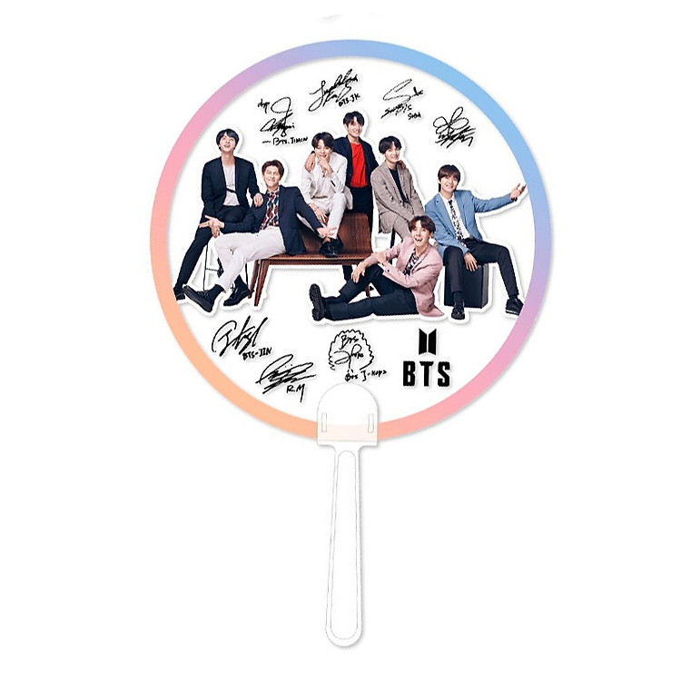 Quạt cầm tay trong suốt in hình BTS