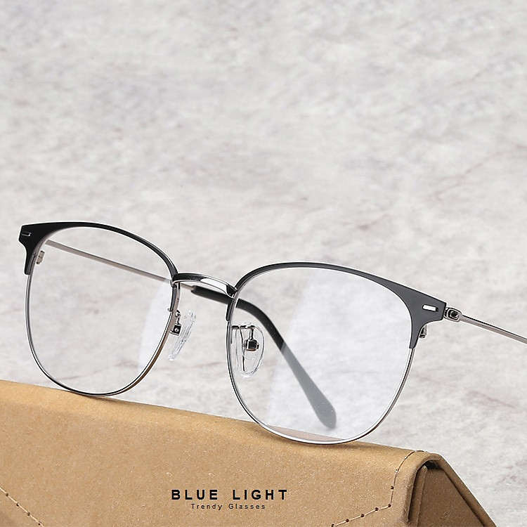 Kính Giả Cận, Gọng Kính Cận Nam Nữ Mắt Mèo Đen Bạc, Không Độ Hàn Quốc - BLUE LIGHT SHOP